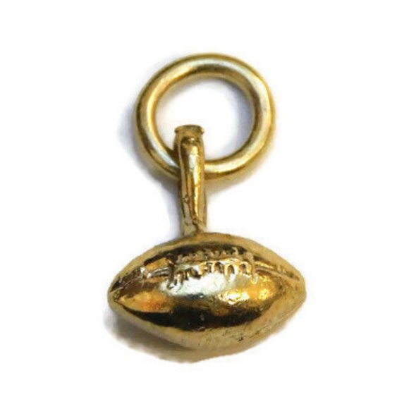 Small Football Charm Pendant 14k Yellow Gold!!